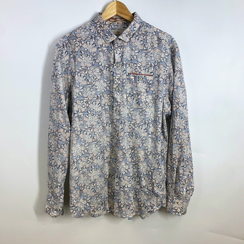 Tommy Bahama Jeans Mens Floral Print‎ Button Up Shirt Island Modern Fit Size M